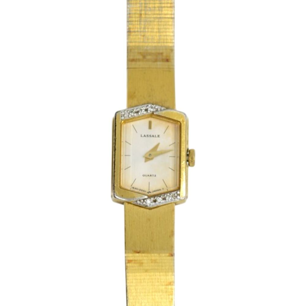 Vintage Seiko Lasalle Womens Watch 1E20-2240 Ultra Thin Gold Tone Dress Quartz
